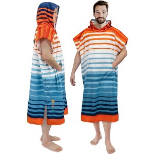 SUN CUBE Surf Beach Towel Changing Robe with Hood, Quick Dry Microfiber Wetsuit Changing Towel with Pocket for Surfing Men Women - 1 of 4