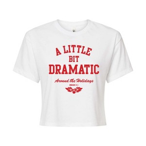 Women's - Mean Girls - Little Bit Dramatic Around Holidays Cropped Graphic T-Shirt - 1 of 4