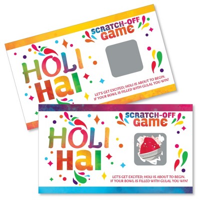 Big Dot of Happiness Holi Hai - Festival of Colors Party Game Scratch Off Cards - 22 Count