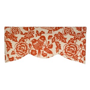 RLF Home 3" Rod Pocket High Quality Fabric Love Bird Mandy Valance for Windows 50" x 17" Orange - 1 of 4