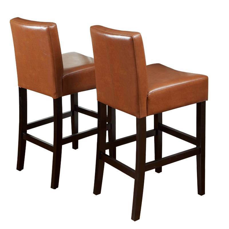 Set of 2 25.5" Lopez Leather Counter Height Barstools - Christopher Knight Home, 4 of 10