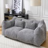 Oversized 2-Person Chenille Beanbag Chair sofa with High-Resilience Foam Core, Soft Lounge Recliner for Gaming, Reading & TV - 2 of 4