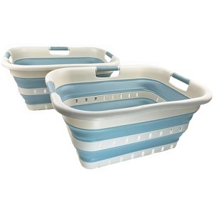 SAMMART 41L (10.8 Gallons) Collapsible Plastic Laundry Basket with 3 Handles - 1 of 4