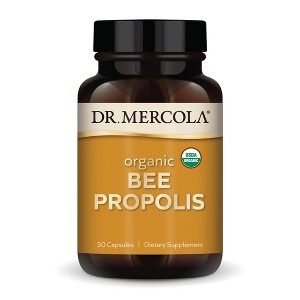 Dr. Mercola Organic Bee Propolis, 30 Servings (30 Capsules), Dietary Supplement, Supports Respiratory Health, Non-GMO, Certified USDA Organic - 1 of 4