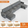 140" Large U Shaped Sectional Couch with Ottoman Chaise, Convertible Modular Sectional Sofa with Ottomans with 7 Seat for Living Room, Office - Gray - 2 of 4