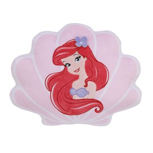 Disney Ariel Watercolor Wishes Pink and White Seashell Decorative Pillow - 1 of 4
