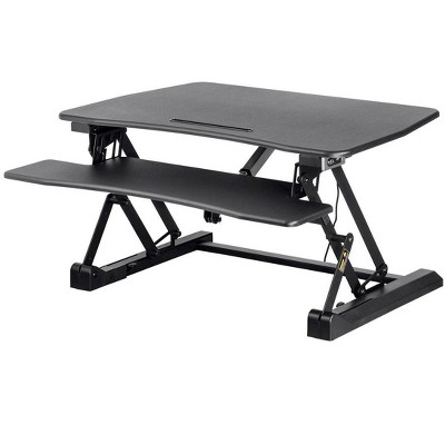 Monoprice Electric Sit-Stand Riser Desk Converter - Black (35.4 x 23.2in) Table Top for Single Display, Height Adjustable 5.9"-18.9"