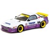 Mazda RX-7 FC3S Pandem RHD #66 White and Purple with Graphics "Hobby64" Series 1/64 Diecast Model Car by Tarmac Works - 2 of 3