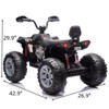 24 Volt Kids ATV Ride-On, Electric Quad 4 Wheeler with Leather 2-Seater, Ride on Toys for Big Kids with LED Lights, Music, High Low Speed - 2 of 4