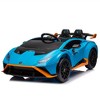Lomsoe Lamborghini Huracan Sto 24V Kids Electric Ride-On Drift Car: Speeds 1.86-5.59 MPH, Ages 3-8, Foam Front Wheels, 360¡ã Spin - 3 of 4