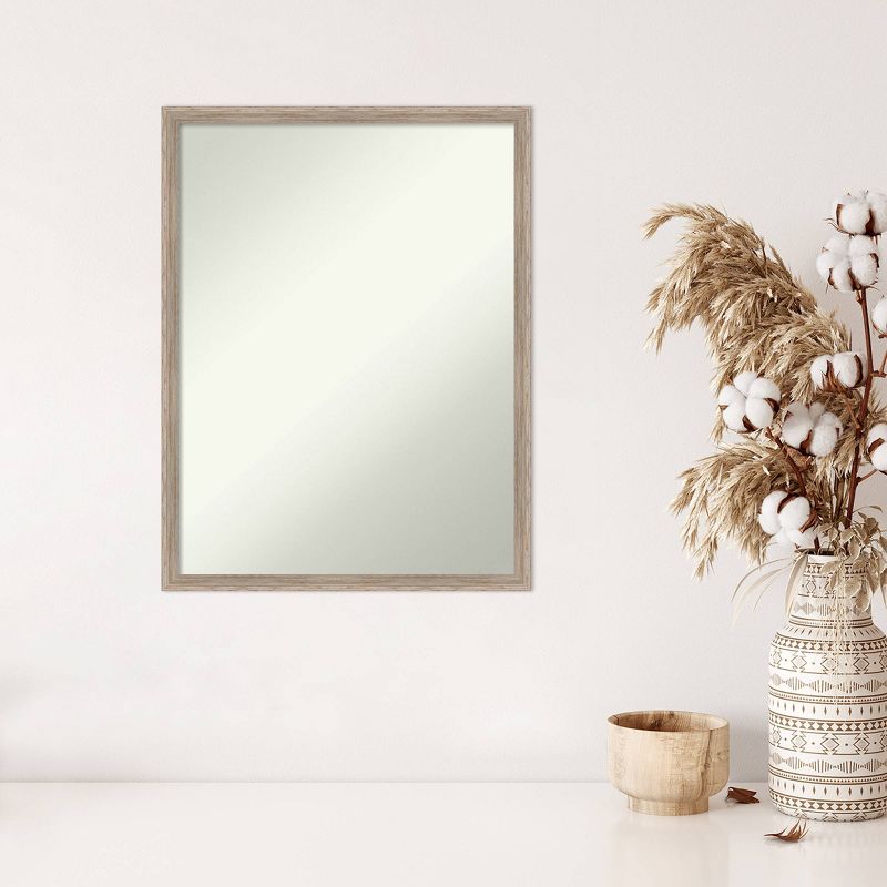 19&#34; x 25&#34; Non-Beveled Hardwood Wedge Whitewash Wood Wall Mirror - Amanti Art, 6 of 11