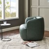KINWELL 34" Wide Swivel Faux Leather Armchair Upholstered PU Leather Accent Chairs - 3 of 4