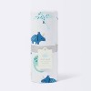 Jersey Knit Reversible Faux Fur Blanket Dinos - Cloud Island™ Blue/Green - 4 of 4