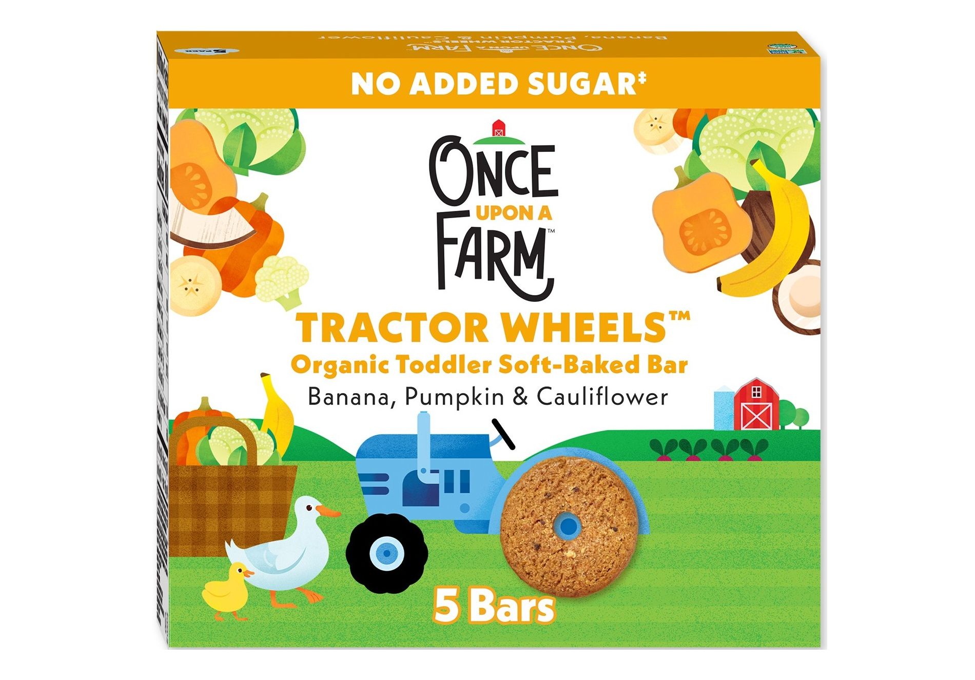 Once Upon a Farm Tractor Wheels Banana Pumpkin & Cauliflower Baby Snacks - 3.35oz