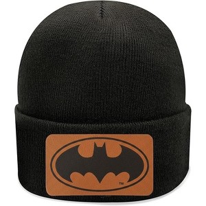 Beanie for Kids and Adults Winter Hat – Beanie with Batman Leather Patch Licensed (One Size) - 1 of 4
