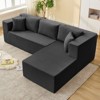Mjkone W106'' Modern 2-Piece Free Combination Corduroy Upholstered L-Shaped Modular Sectional Sofa With Right Chaise And Pillows - 3 of 4