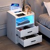 Vlsrka Night Stand with Wireless Charging, 2 Drawers, Smart Bedside Table with 24-Color RGB Lighting, Modern LED Lighted Nightstand for Bedroom - 2 of 3