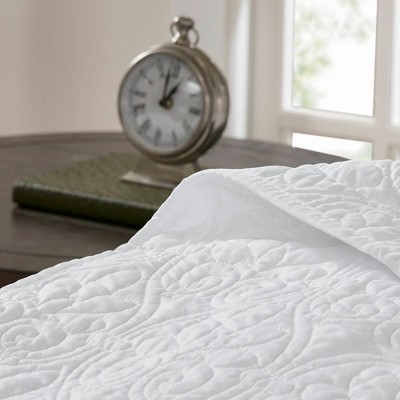 White Full Reversible Microfiber Bedspread Set with Cotton Fill