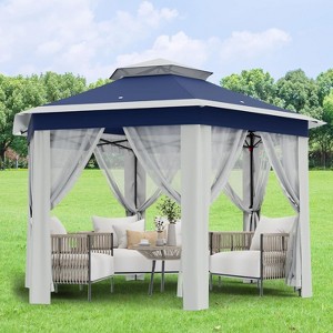 Garvee Pop Up Gazebo,13x13FT Outside Canopy Tent with 6 Pcs Mosquito Netting, Double-Layer Pop Up Canopy for Backyard & Patio Furniture - 1 of 4
