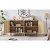 TIRAMISUBEST Kitchen storage cabinets with rattan decorative doors, buffets, wine cabinets, dining rooms, hallways - 3 of 4