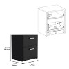NicBex Nightstand with Drawer,Modern Side Table with Storage Space,Bedside Table for Bedroom,Living Room,Black/White - 3 of 4