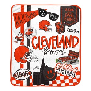 NFL Cleveland Browns Native Fan Royal Plush Blanket - 1 of 1