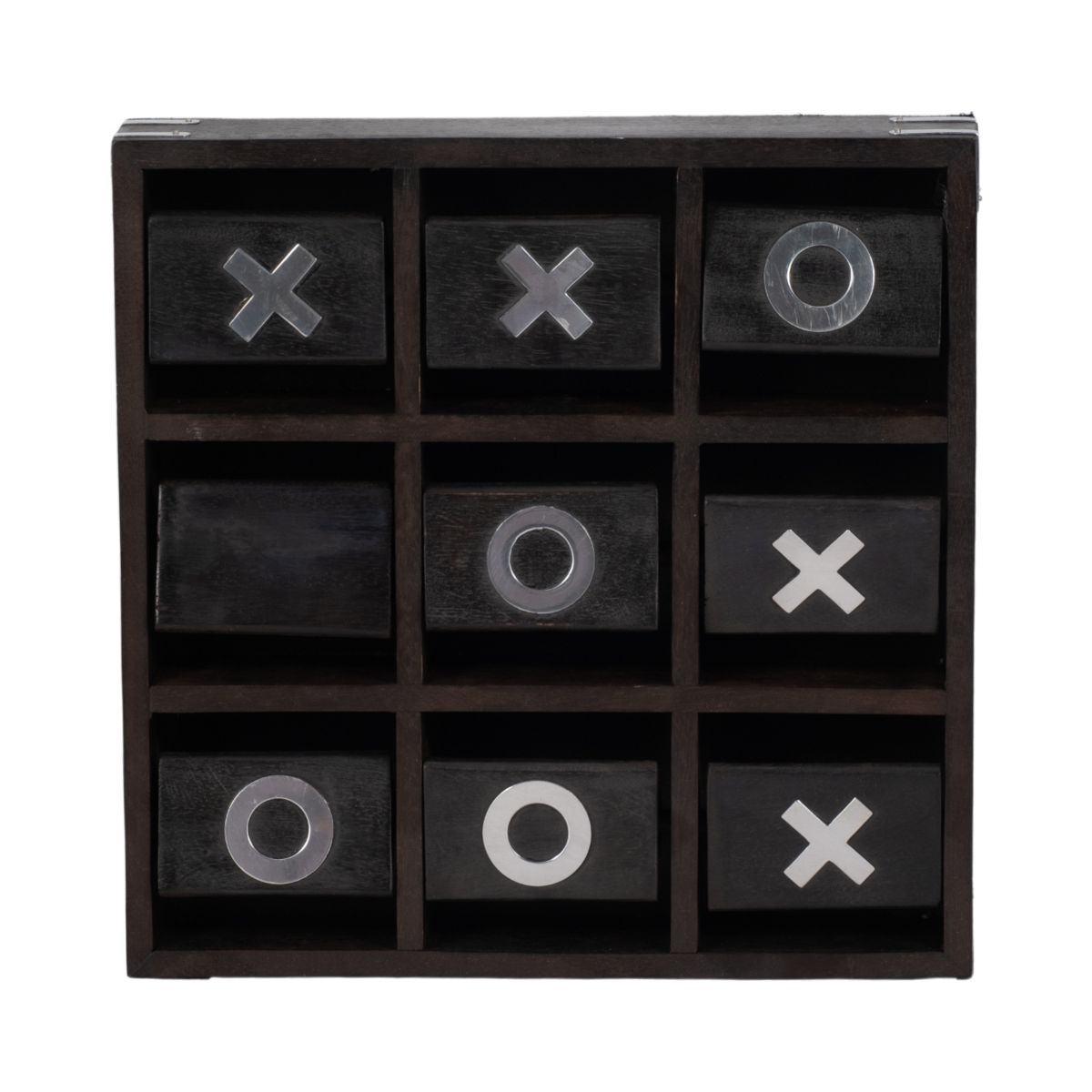 Revolving Wooden Tic Tac Toe Decorative Game - Stylish and Fun Coffee Table Game for Office, Room, and Home Decor Accent - thumbnail 5