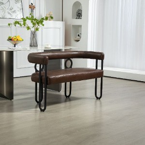 CAVINAS Modern Loveseat Sofa, Chenille Fabric 2 Seater Sofa Couch with Arms and Metal Legs, for Small Space - 1 of 4