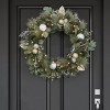 30-inch Pre-Lit Decorated Christmas Wreath with 50 LED Lights Battery Operated (Gold) - 2 of 4