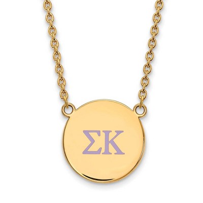 Black Bow Jewelry 14k Yellow Gold Plated Sterling Silver Sigma Kappa Greek Life Necklace 18 Inch