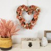 Northlight 10" Pink Wooden Rose Heart Spring Wreath with Butterflies - 2 of 4