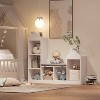 Kids Bookshelf Children Bookcase 6-Cubby Toy Storage Organizer Seat Cushion Wooden Storage Bench - 3 of 4