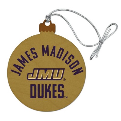 James Madison University Dukes Wood Christmas Tree Holiday Ornament