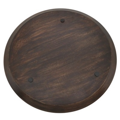 Dark Brown Round Bamboo Wood Charger Plates, Set of 4