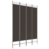 vidaXL 4-Panel Room Divider Brown 63"x86.6" Fabric - image 2 of 4