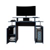 Vynxaria 47" Wide 2-Tier Gamer Desk Office Table with 3 Shelves PC Tower Stand Modern Black Finish Spacious Gaming Workstation - 2 of 4