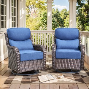 Outdoor Gliders Swivel Chairs with 6-Inch Thick Cushions Swivel Rocker Patio Chairs - 1 of 4