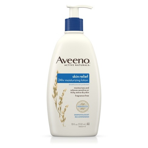 aveeno lotion skin relief sensitive unscented moisturizing natural oz moisture fl shea 24hr oat triple butter body extra dry complex