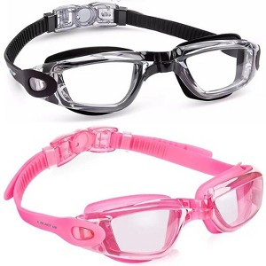 Link Active Kids Swim Goggle With Fast Clasp Technology UV Protection Leak & Fog Proof Wide View Boys & Girls Ages 3-9  2 Pack - 1 of 4