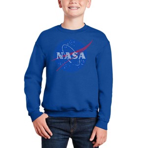 LA Pop Art Nasa'S Most Notable Missions - Boy's Word Art Crewneck Sweatshirt - 1 of 3