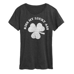 Women's - Instant Message - Kiss My Lucky Short Sleeve Graphic T-Shirt - 1 of 4