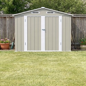 Outdoor Storage Shed 8x6 FT Heavy Duty Metal Garden Tool Shed with