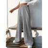 Women's High Waisted Wide Leg Sweatpants with Pockets Pleated Elastic Waist Casual Loose Yoga Pants - 2 of 4