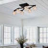BAOURE 6-Light Crystal Ceiling Light for Dining Room, 24.9in Black Modern Ceiling Lamp with Light Fixture For Farmhouse Entryway Living Room - 3 of 4