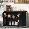Rolling Kitchen Island, with Spice Rack, Towel Rack, Open Side Racks, Power Outlet and Storage Drawers, Multiple Design Styles and Color Combinations - 3 of 4