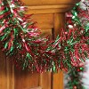 Northlight 50' x 4" Unlit Shiny Green/Red Tinsel Christmas Garland - 4 of 4