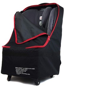 Simple Being Baby Car Seat Travel Bag, Gate Check, Infant Carriers Booster Cover Protector for Air Travel (Black with Wheels) - 1 of 4