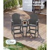 GardenJoy HDPE Tall Adirondack Bar Chair Set with 2-Layer Table & Umbrella Hole - 3 of 3