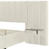 Okak Full Size Velvet Platform Bed Frame Upholstered Modern Bed with Big Headboard & 2 shelves No Springs Required Easy to Assemble, Beige - 4 of 4
