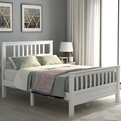 Streamdale Wood Platform Bed with Headboard and Footboard, Full (White)